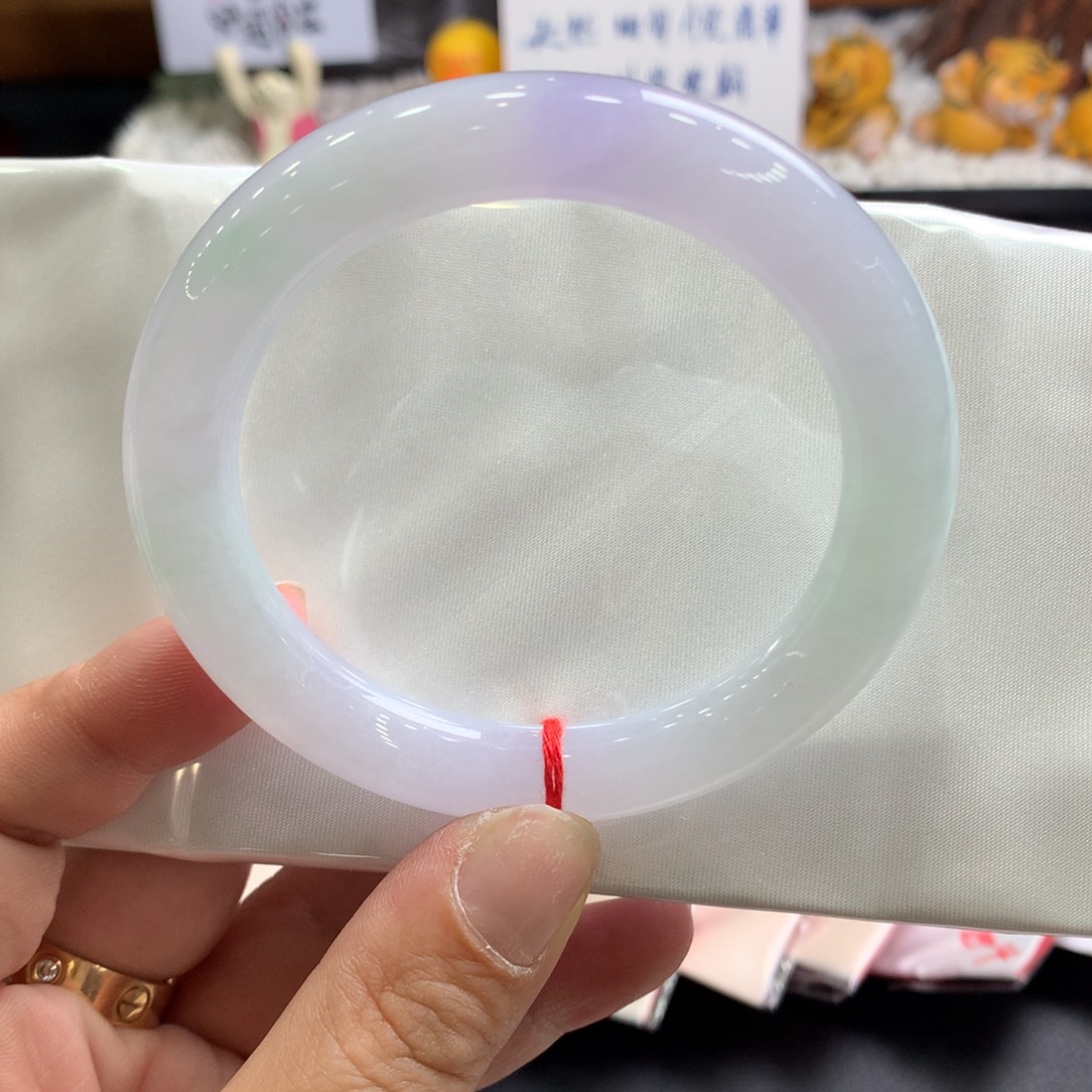 翡翠未镶嵌手镯56.4圆条