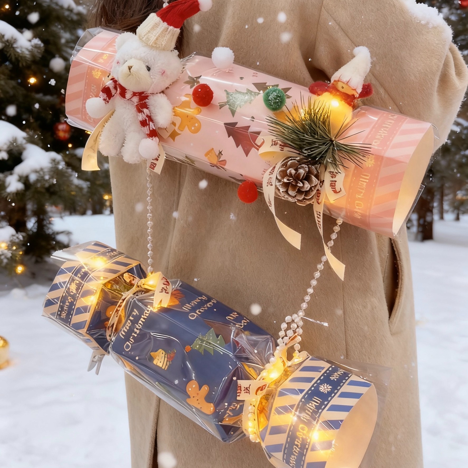 【花颜悦】新款圣诞节糖果盒苹果糖果花盒手提盒花艺包装