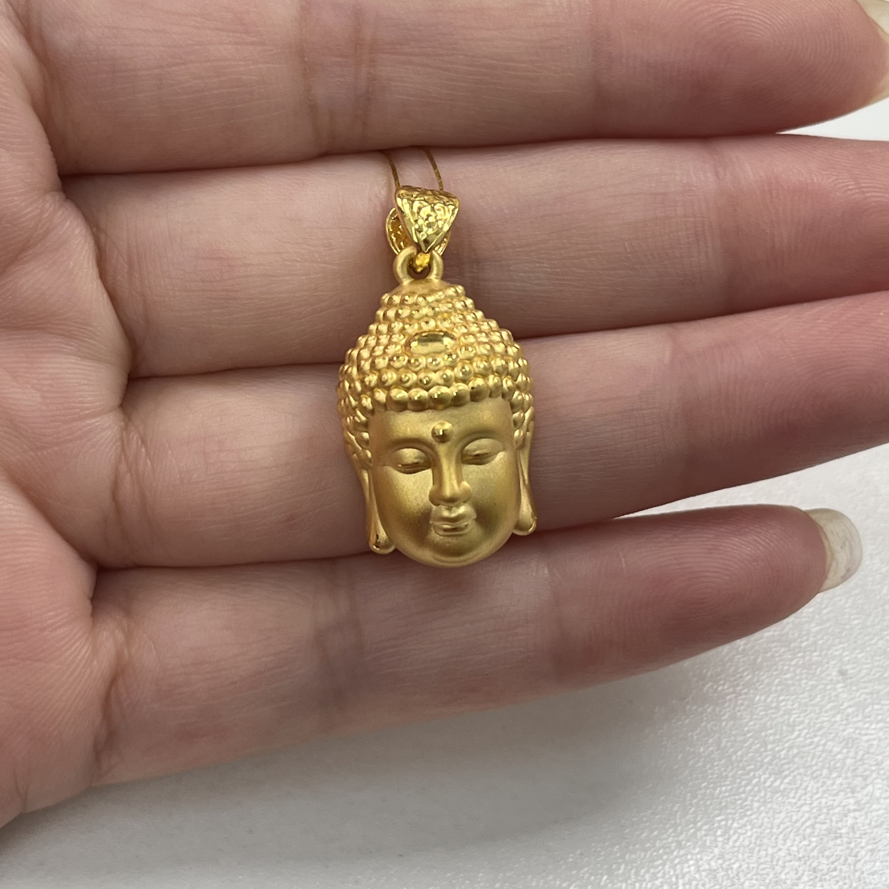 足金999佛头吊坠