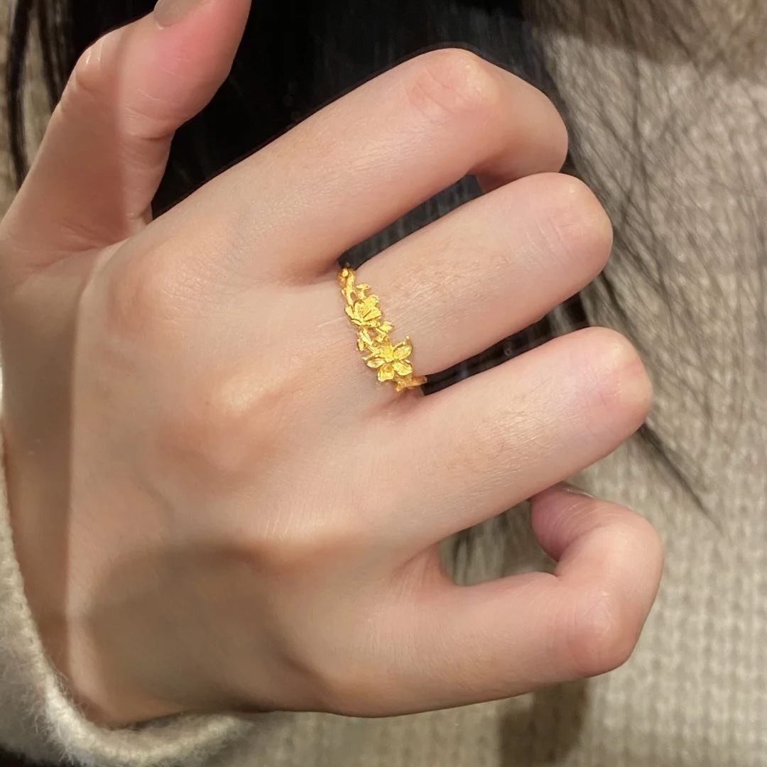 铜合金戒指 蝶恋花戒指女蝴蝶轻奢高级感时尚潮流小众指环送女友