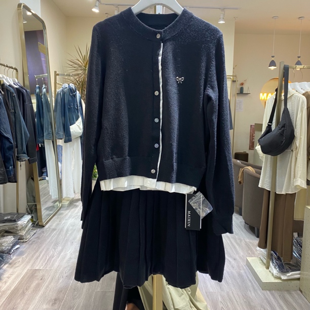 麦寻秋冬针织裙百褶裙毛衣针织裙类套装tzqyq011