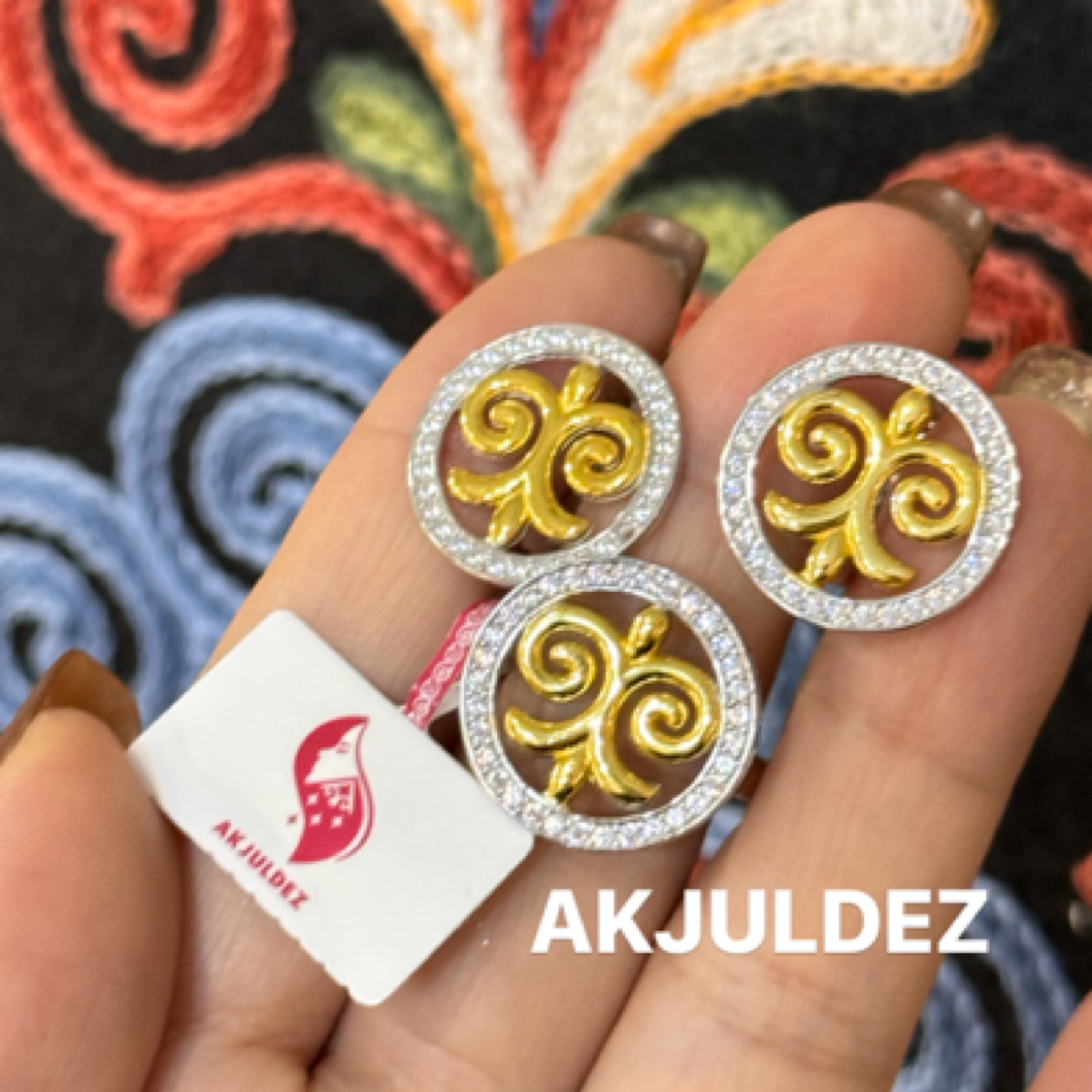 925银耳饰 镀金精致银套装