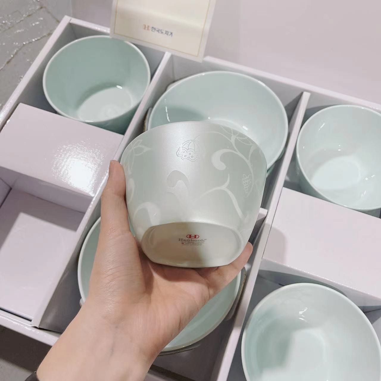 韩厨姐妹专属~翠绿翠绿韩国比去套碗磨砂家用米饭碗吃饭碗