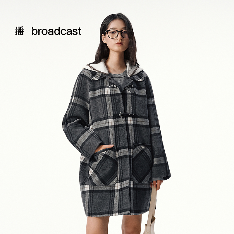 【达人专属】播冬季设计师复古松弛毛呢外套DDS4AD5136