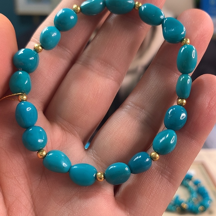 绿松石18K金镶嵌珠宝奇石