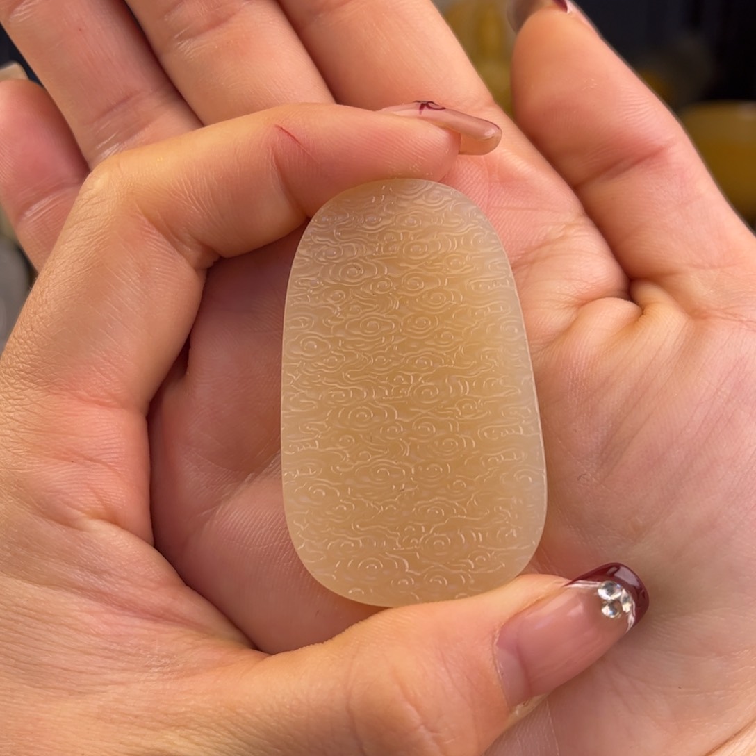 石英质玉黄蜡石挂件合金小*