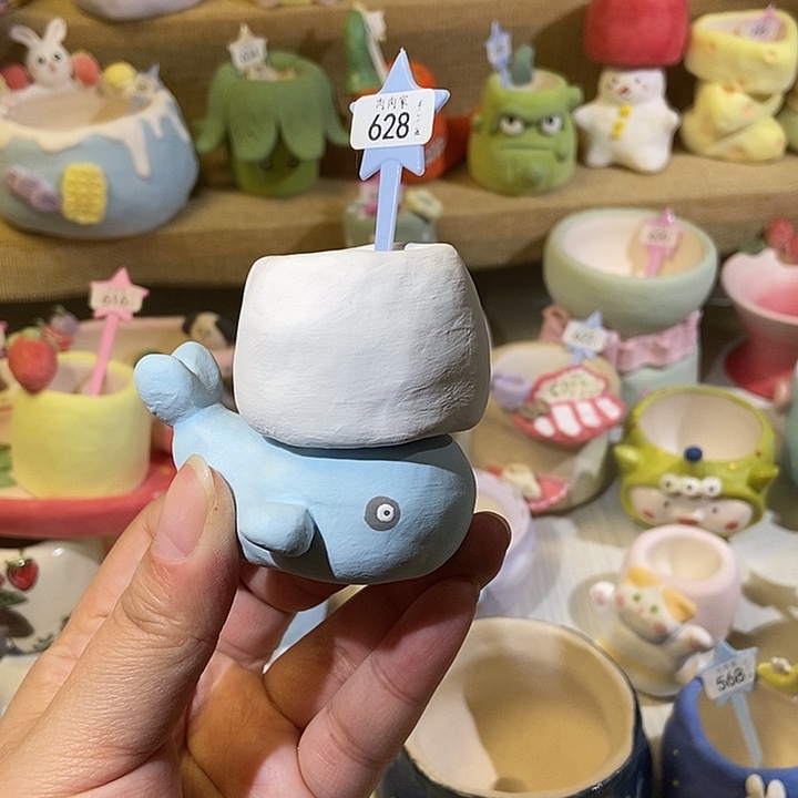 628 手工手绘盆 满29包邮 