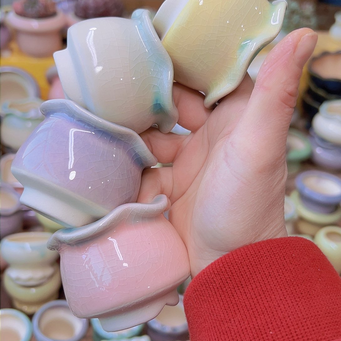 红陶陶瓷花盆当场满12包邮