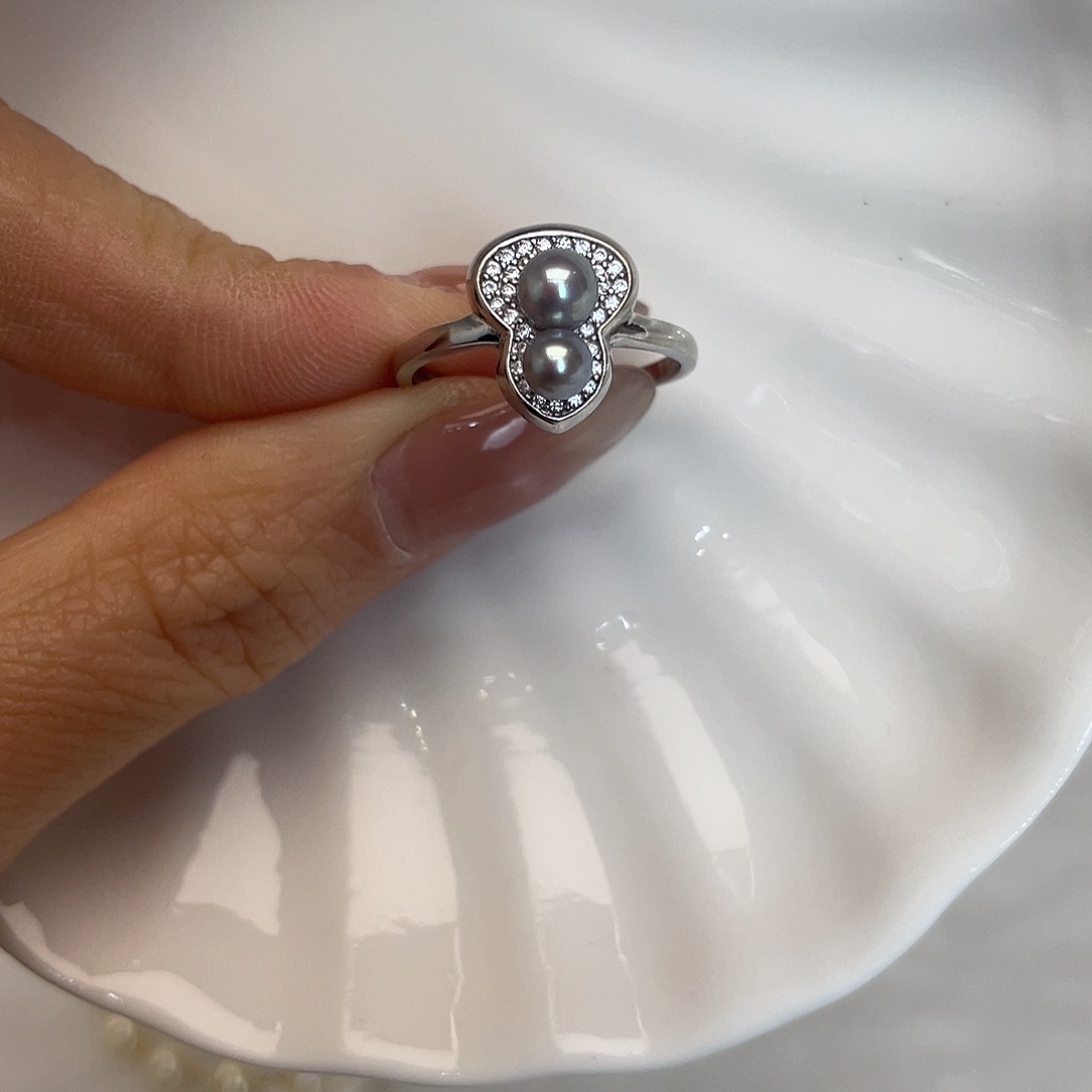 海水珍珠戒指银S925镶嵌