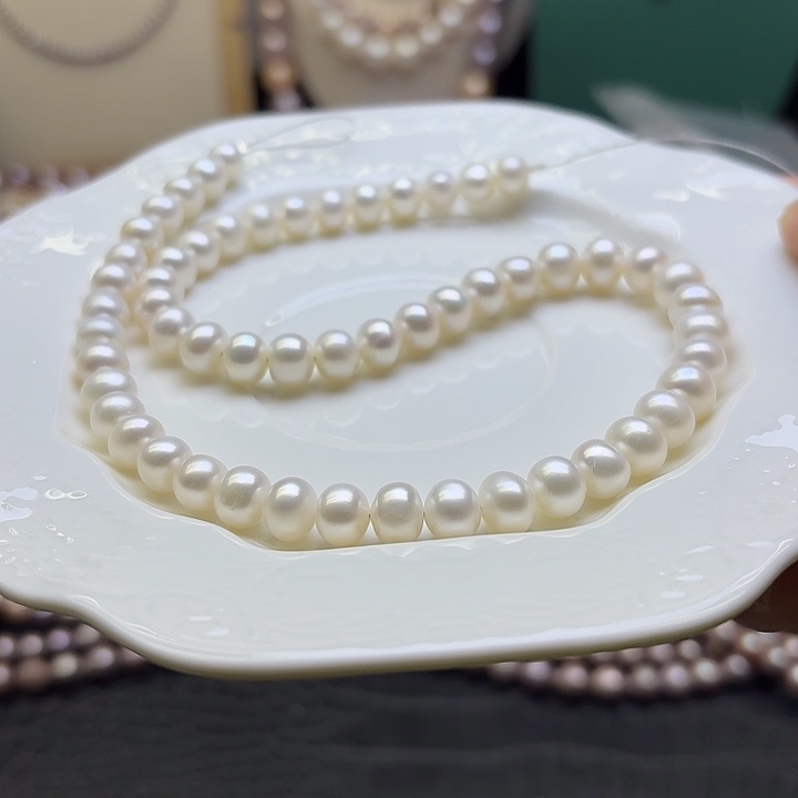 银S925镶嵌淡水珍珠颈饰