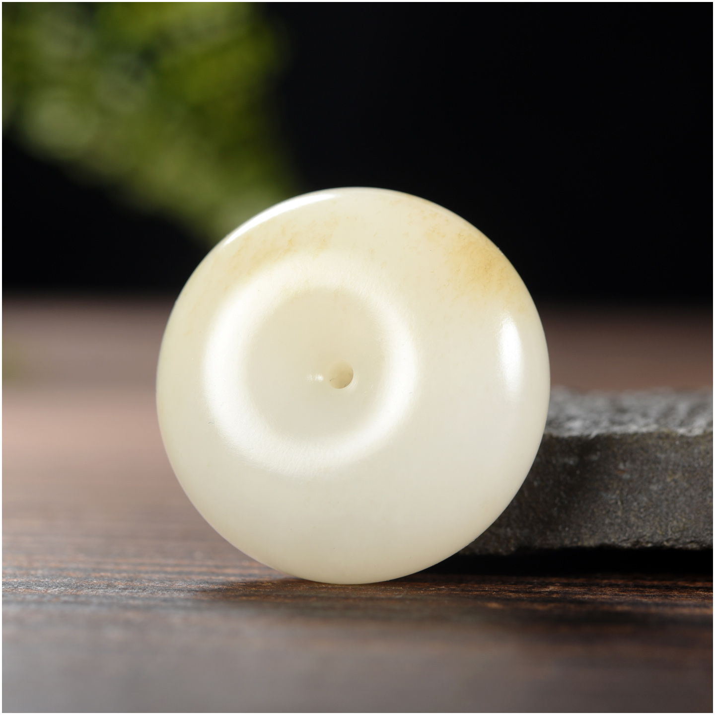 玉石缘【平安扣28g】新疆和田玉且末料糖白玉胖扣吊坠挂件男女款