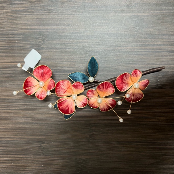 春亦归古风发饰绒花发簪 手工制作默认微瑕