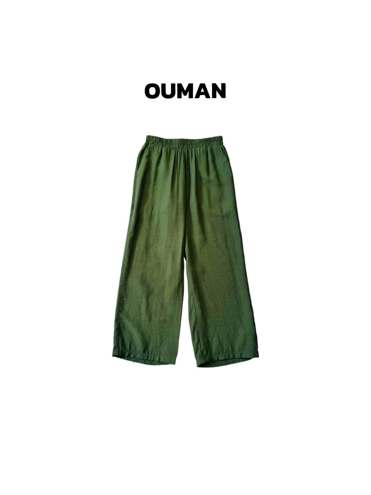 欧漫家【满园春色裤子】定制丝光亚麻裤