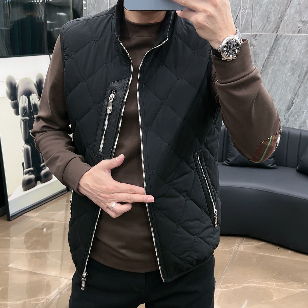 23120男士新款拼皮休闲百搭马甲798