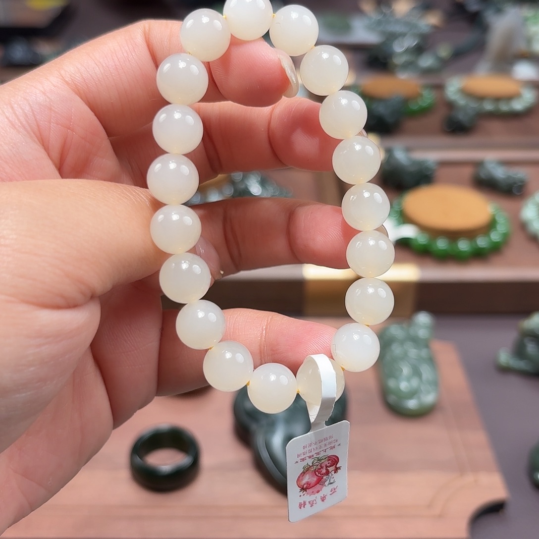 和田玉未镶嵌手链10 特细 