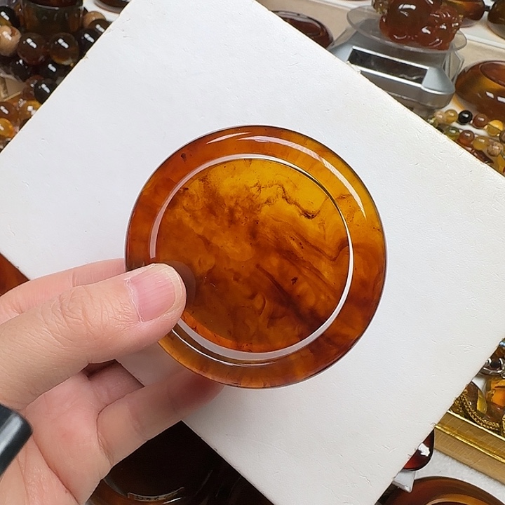 未镶嵌琥珀手镯天然缅甸琥珀手镯