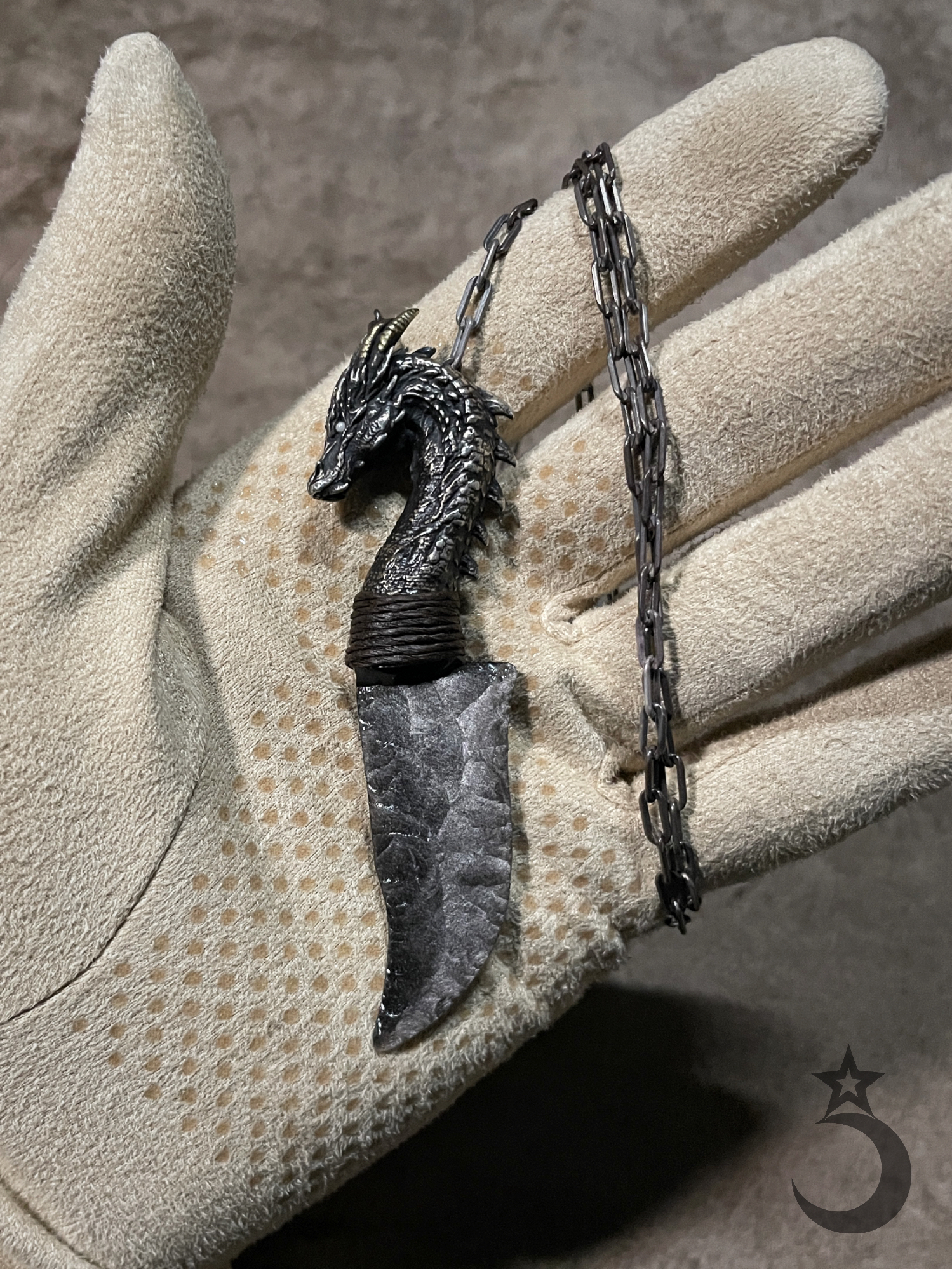 权游龙/银耀925银柄/手工打制吊坠