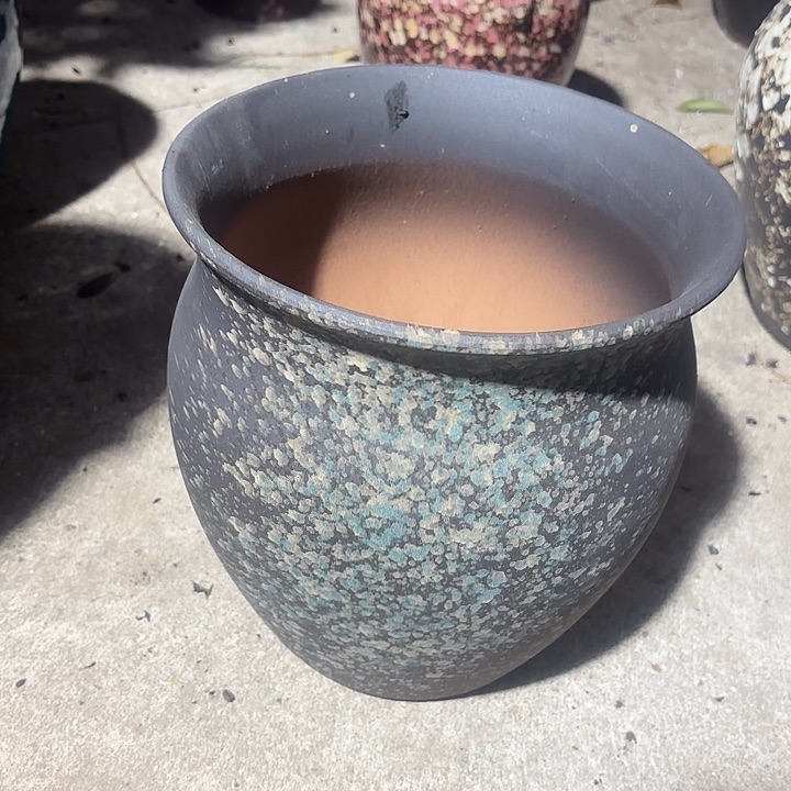 紫砂茶碗泼墨口径22*23