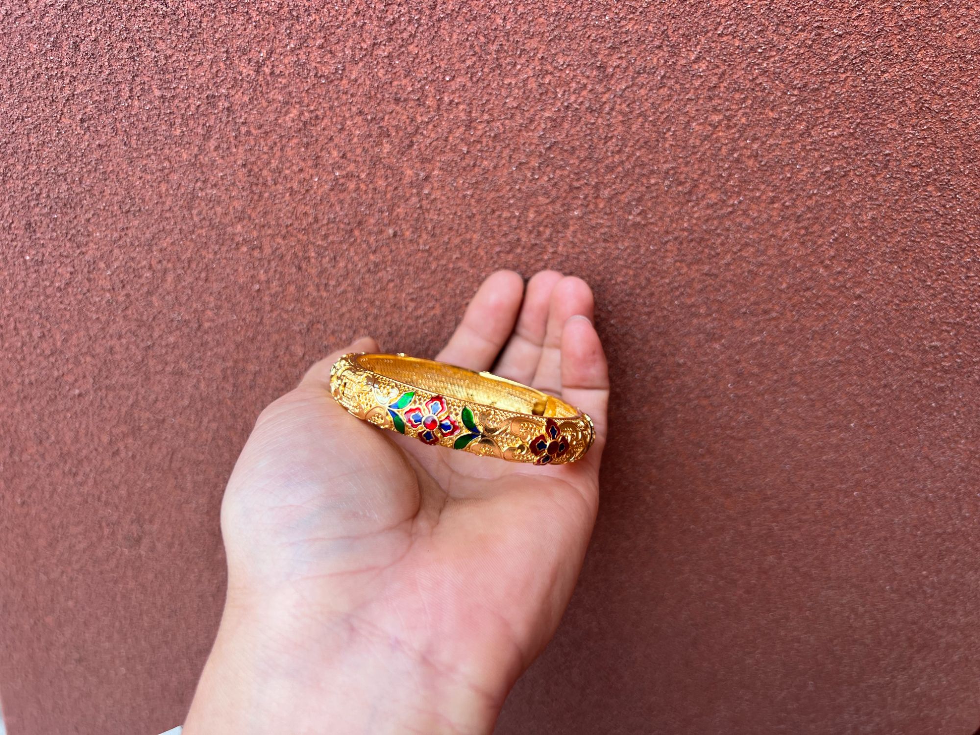 A179-云上镂空彩绘卡扣手镯