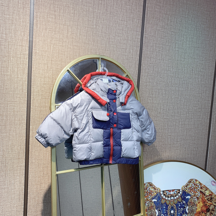 R3234   宝宝灰色拼接上衣厚外套  夹棉