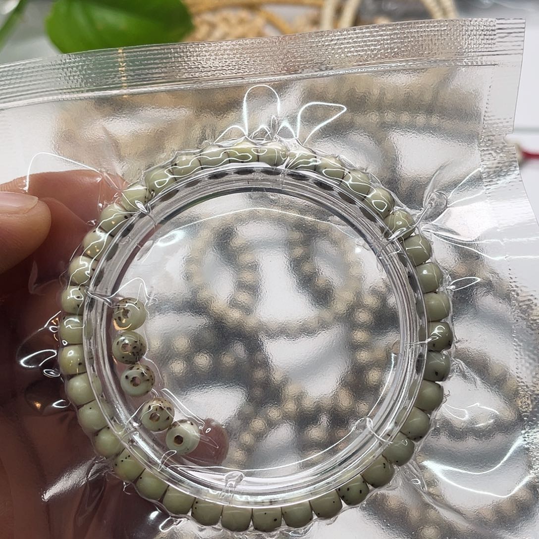 手串星月菩提玉化料6x5鼓珠单圈