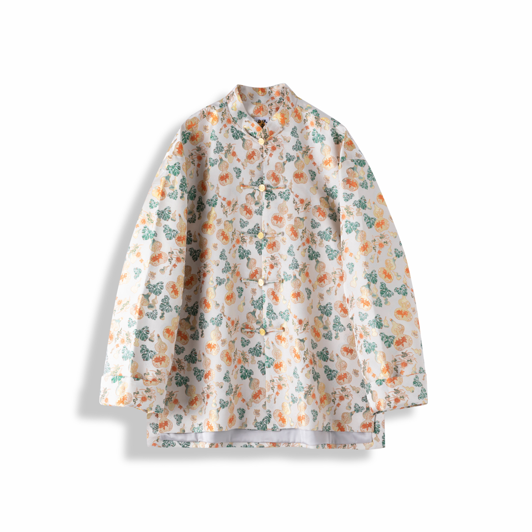 山水一色 宋锦福禄立领常规外套