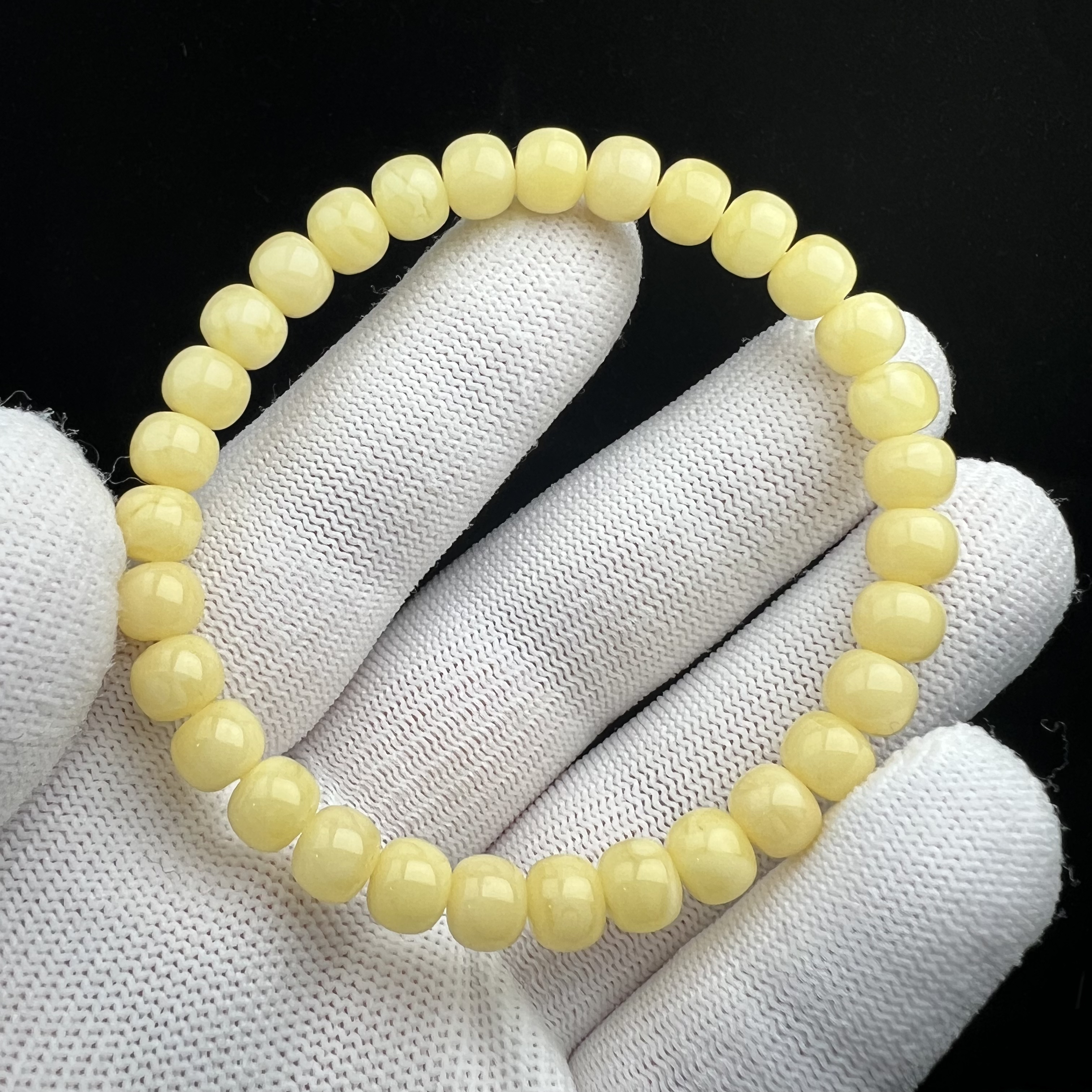 G1031天然原矿俄料蜜蜡手串7.5*6.5mm支持复检