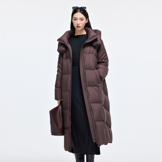 华家曼商场同款长款过膝加厚保暖羽绒服