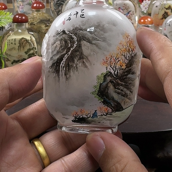 宁***天鼻烟壶内画手工绘制包邮