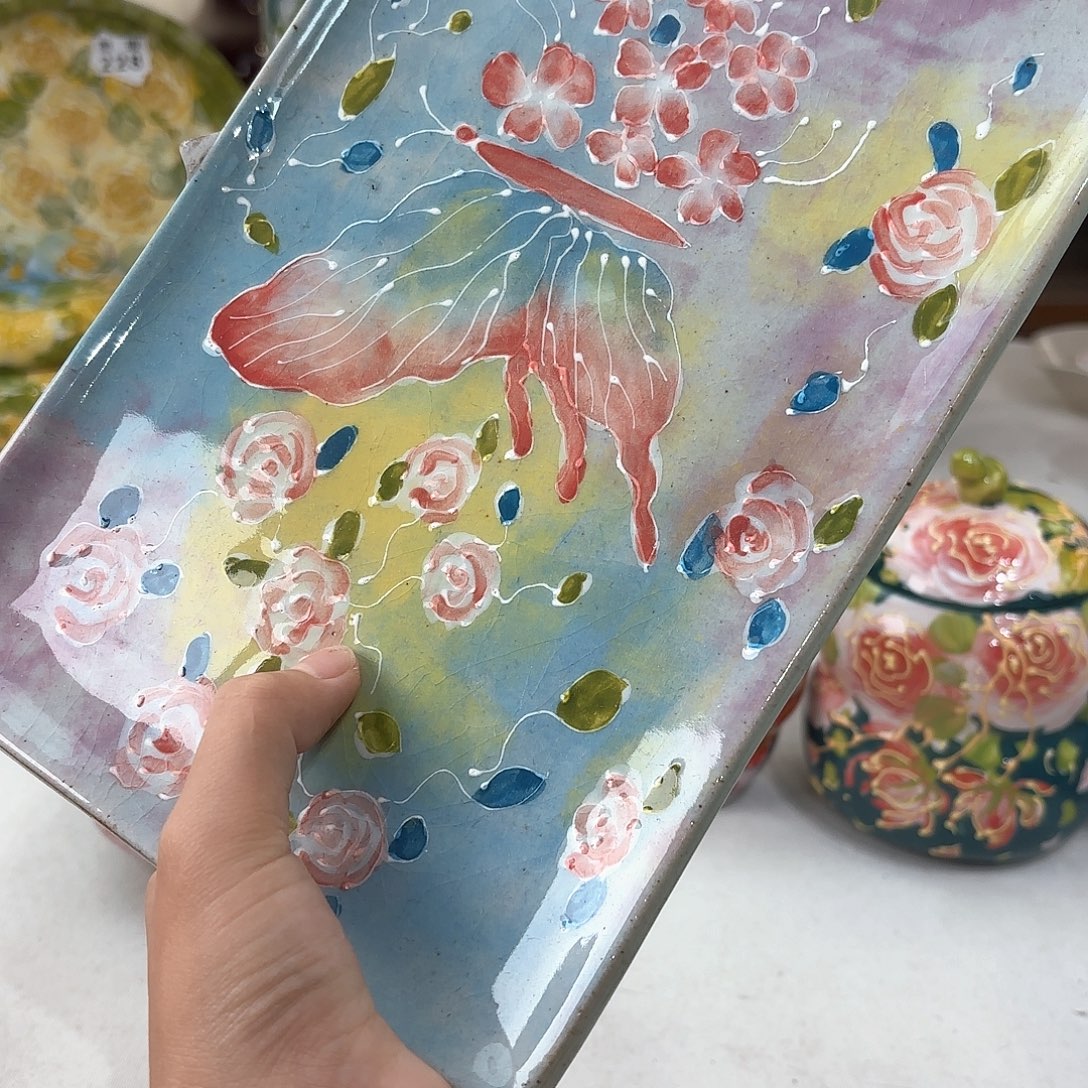 景德镇手绘高温釉下彩陶瓷茶具