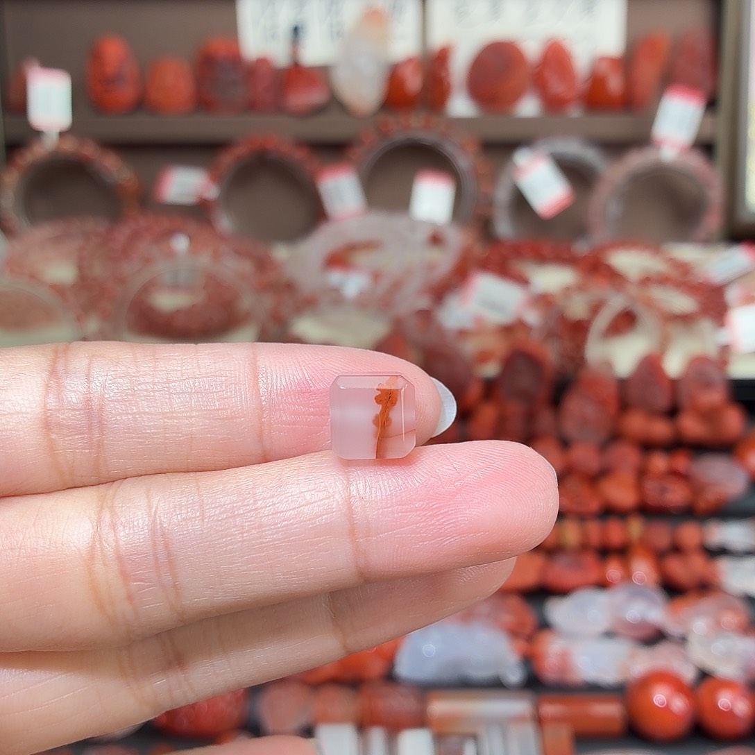 南红玛瑙未镶嵌颈饰方糖9+