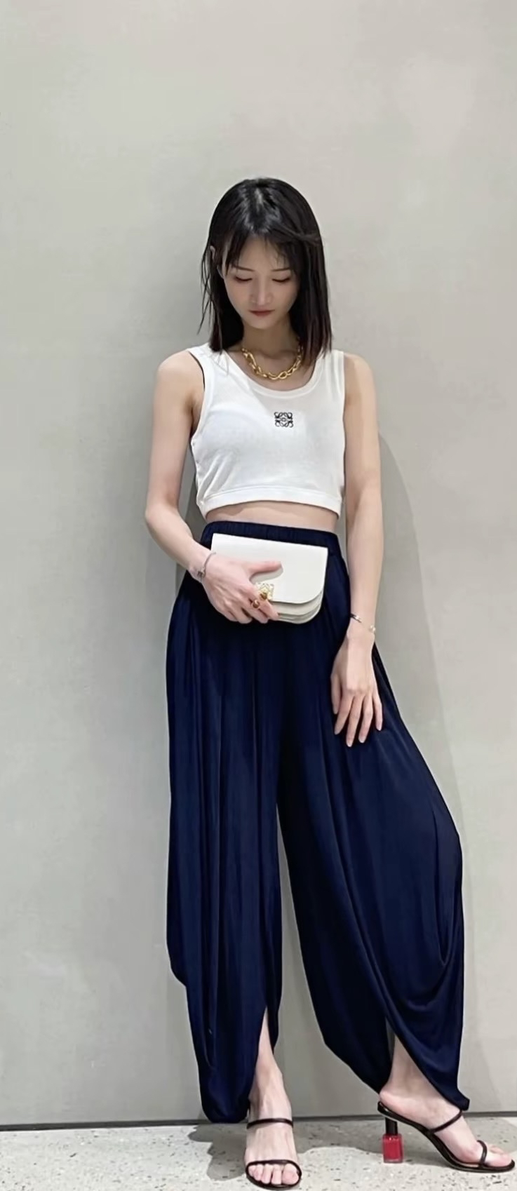 未使用 LOEWE/罗意威 L*1/罗意威棉质刺绣logo运动背心/08527