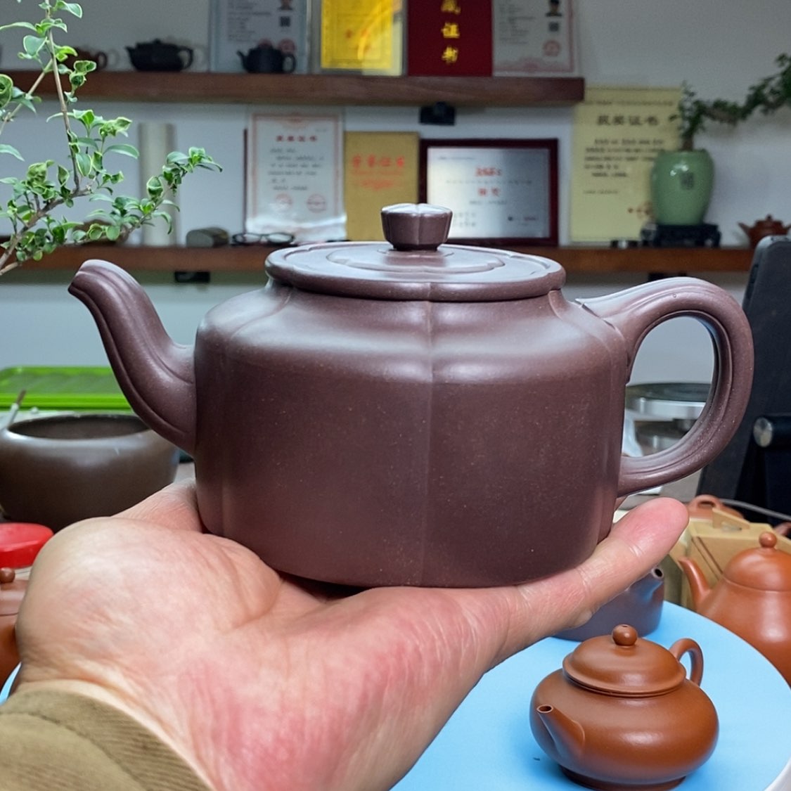 【闪购商品】茶壶紫泥梅花周盘:50CC裴顺良:国高工