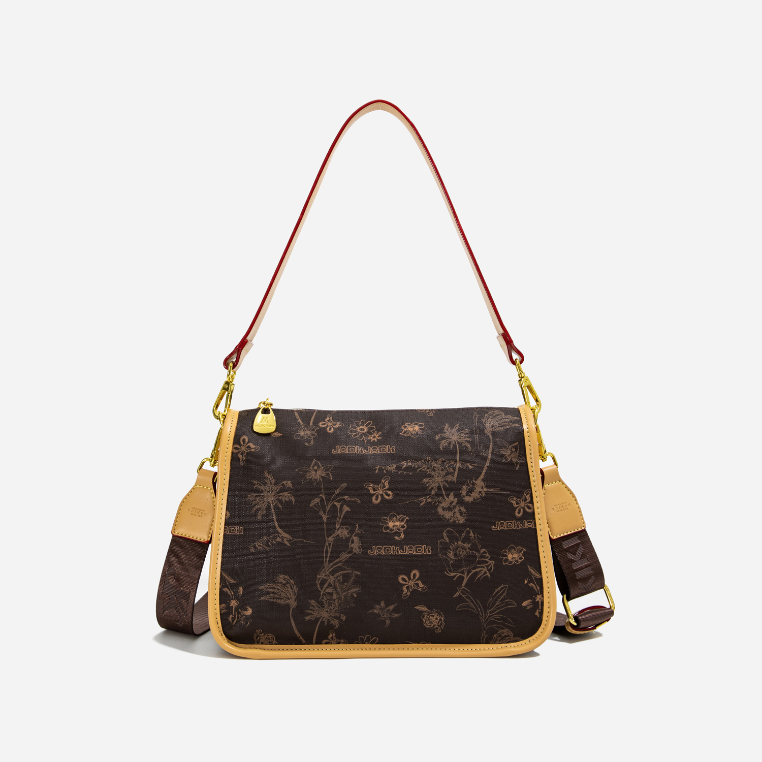 正 8189   咖啡色 洋气包包 （长28宽10高19）