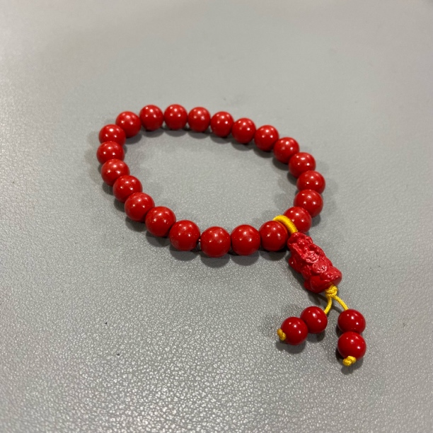 含辰砂工艺品K262帝王砂圆珠卡0.8单圈手串（合成）