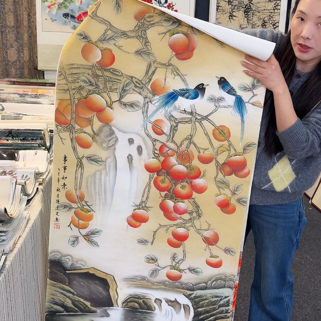 纯手绘国画作品好看四尺