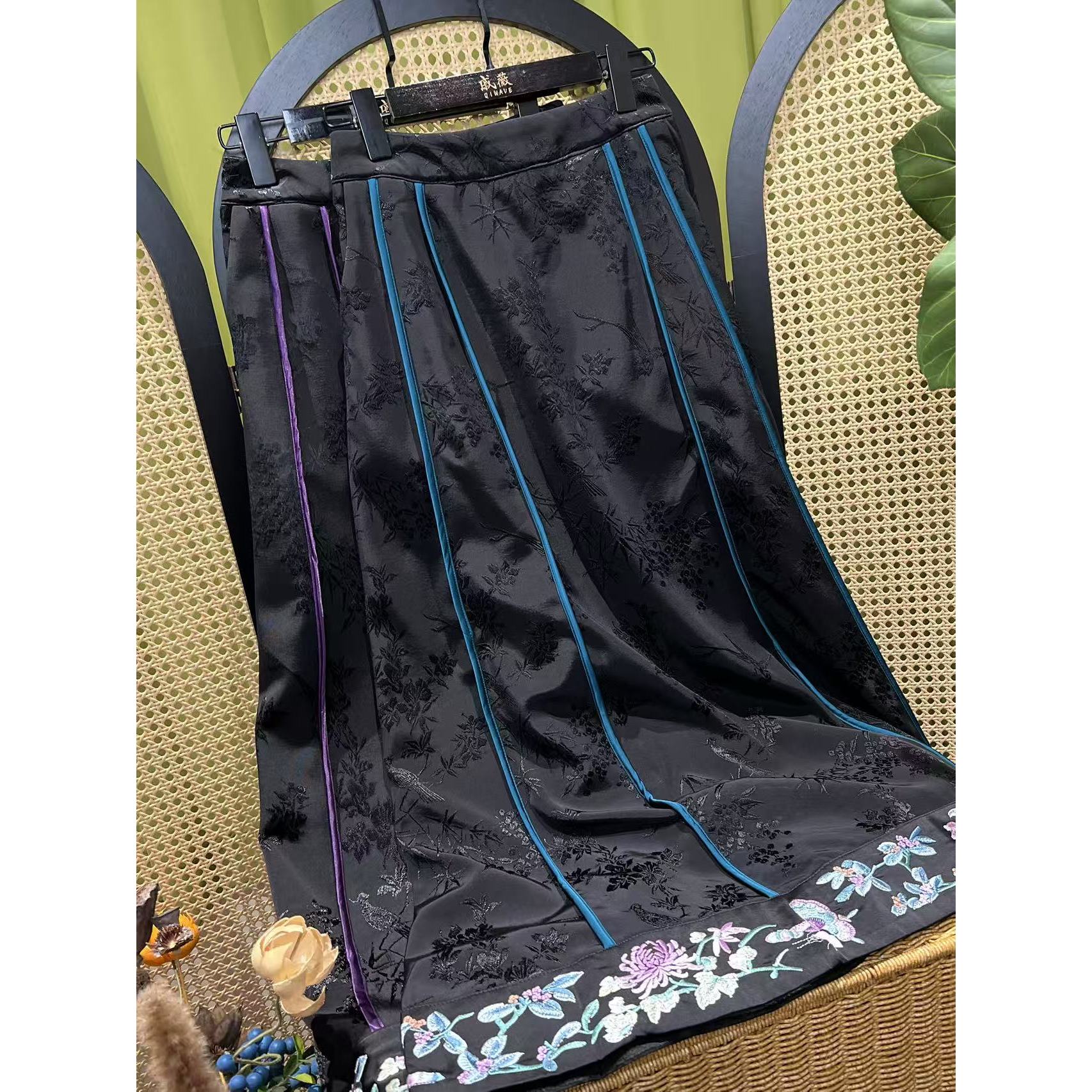 戚薇原创【刺绣马面】长92左右新款新中式国风刺绣马面裙