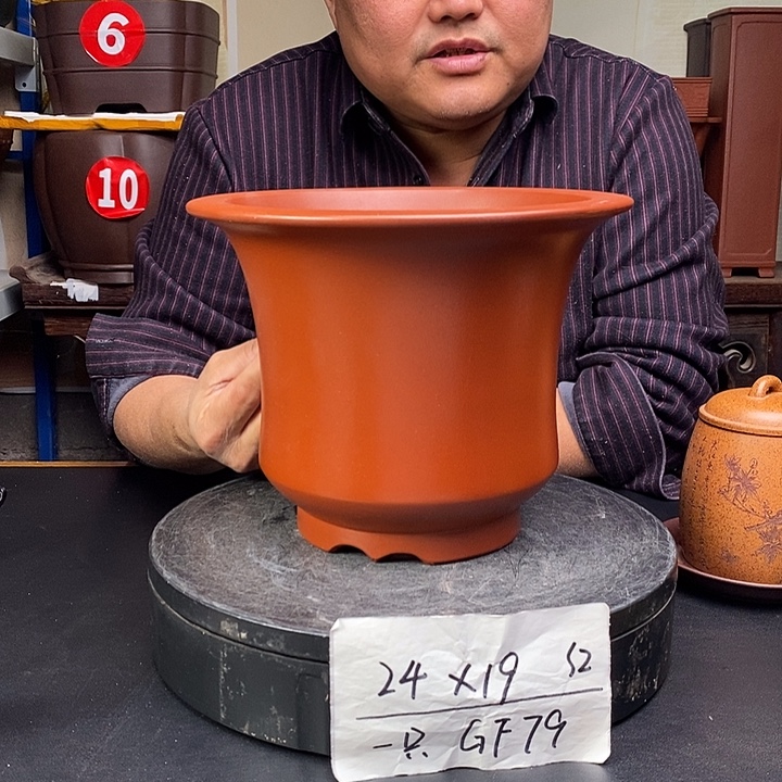 紫砂花盆货号一只GF79