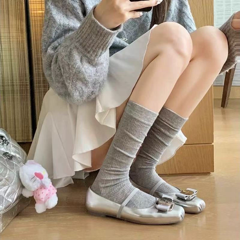 C3038 银色  时尚舒适平跟方头浅口女玛丽珍单鞋