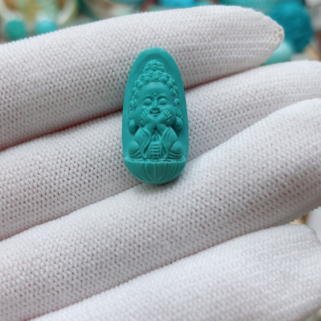 绿松石未镶嵌宝宝佛