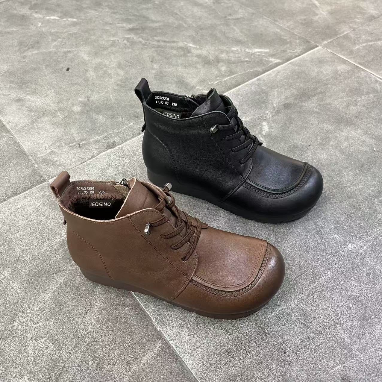 707527290冬季新款2025时尚潮流百搭舒适休闲加绒马丁靴女