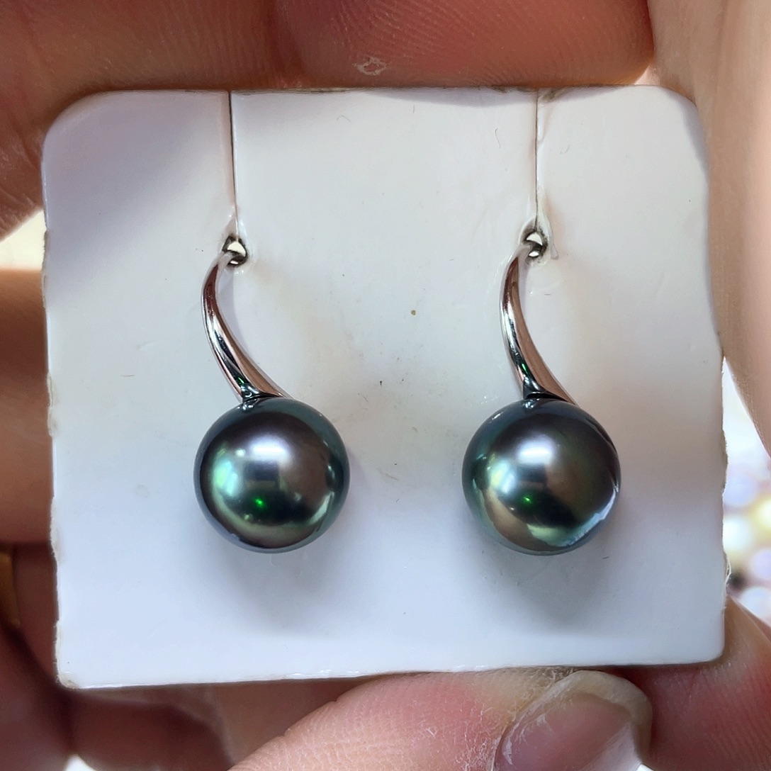 海水珍珠耳饰银S925镶嵌