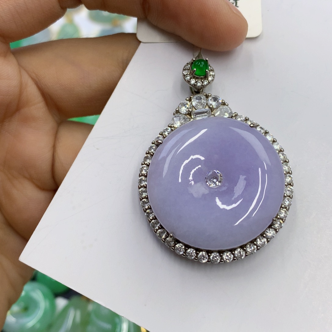 翡翠银S925镶嵌颈饰