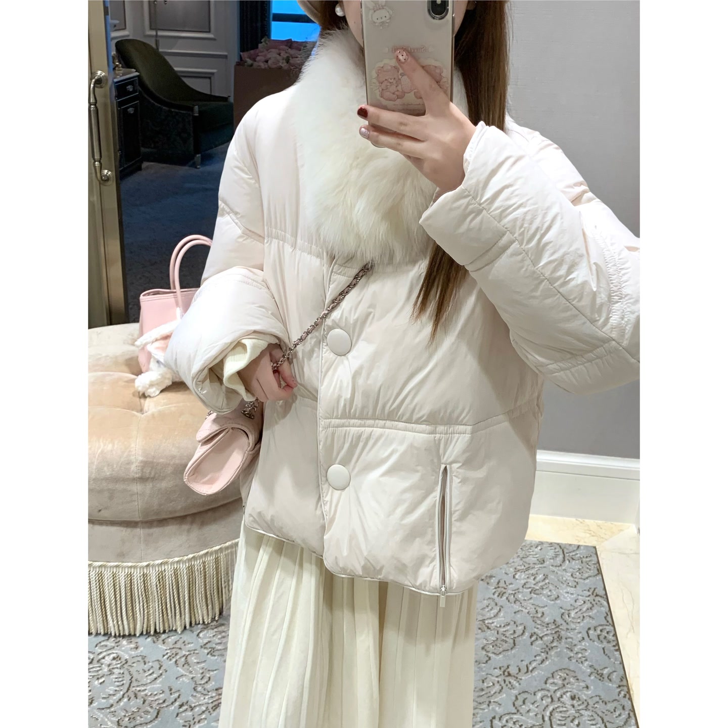 QINER“暖雪云朵”新国标90绒·狐狸毛领羽绒服/冬季防寒保暖外套