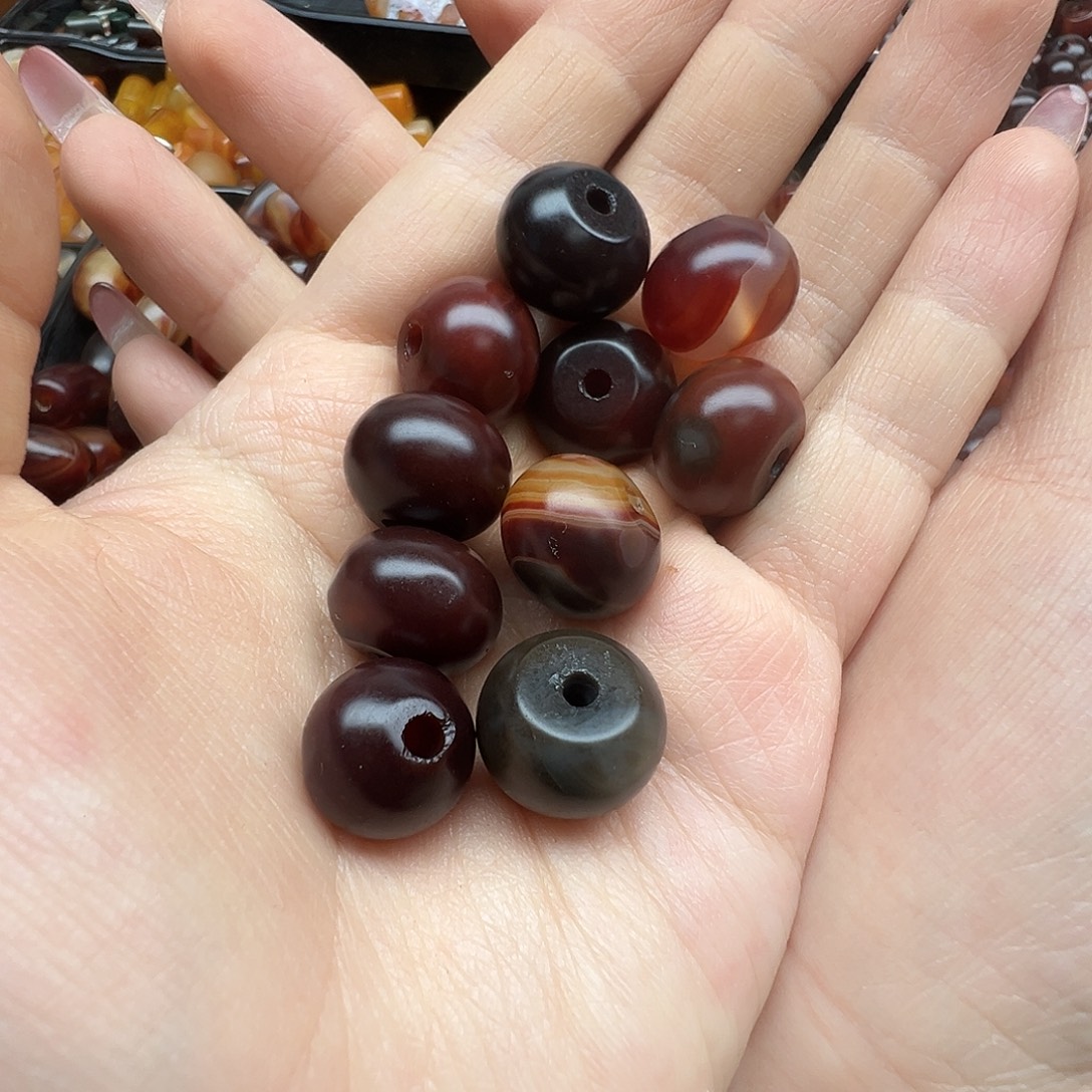 玛瑙/玉髓合金珠宝半成品10颗