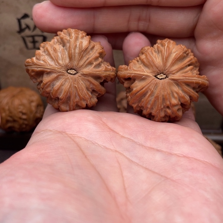 -***卄文玩核桃把件42蝴蝶磨