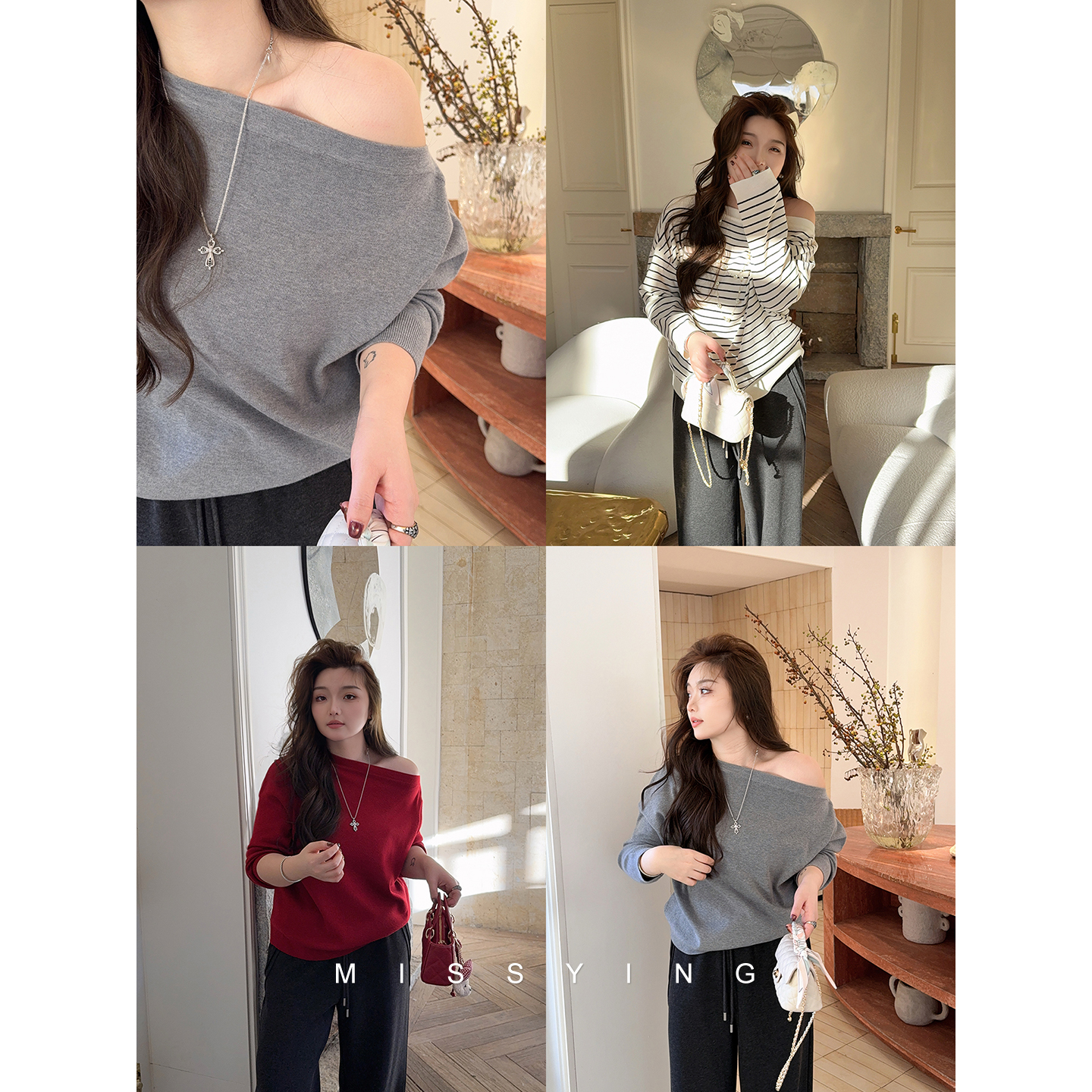 应小姐【清冷月光】微胖大码秋冬显瘦休闲气质百搭复古宽松针织毛衫