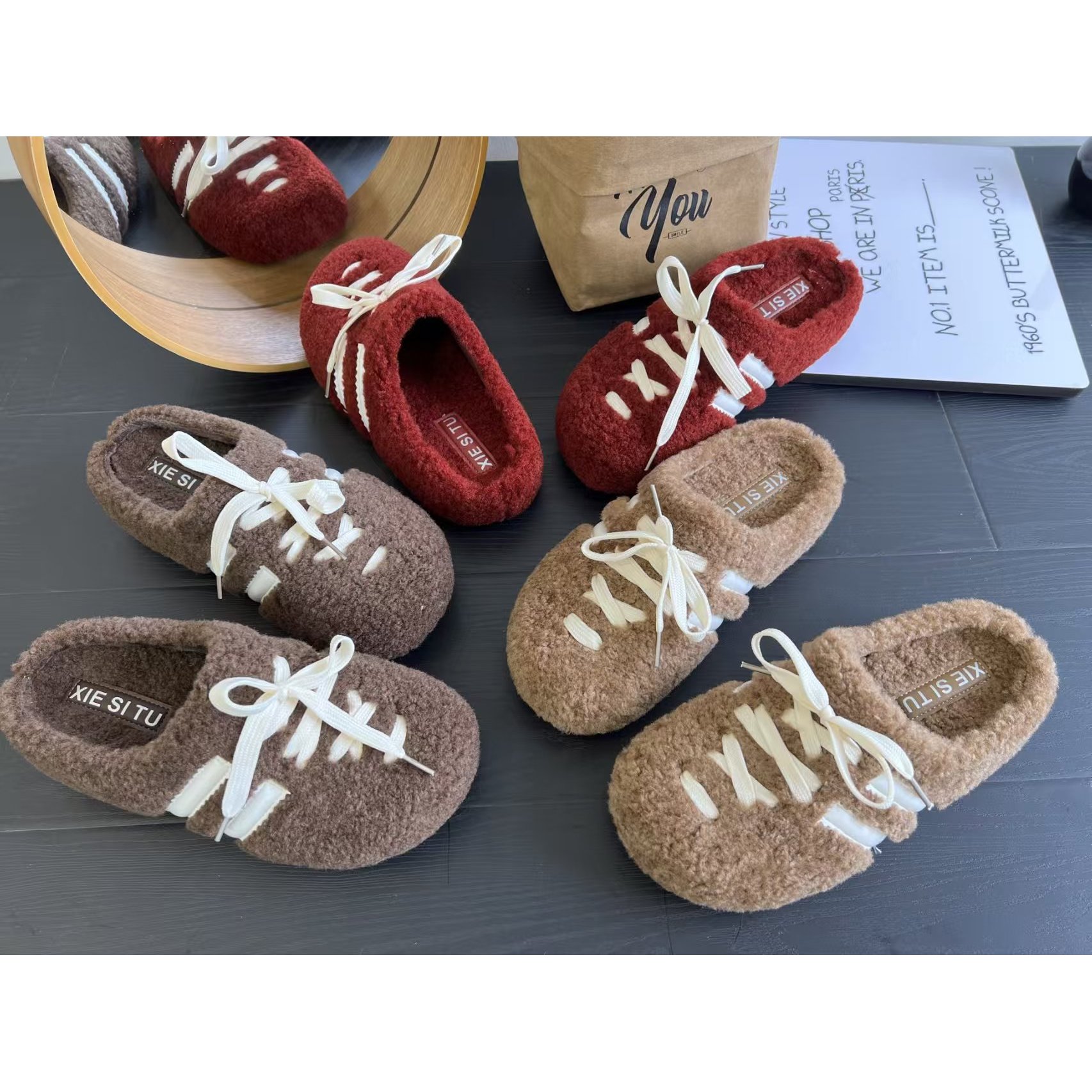 【ZUOZUO】拖鞋秋冬舒适包头毛毛拖26216