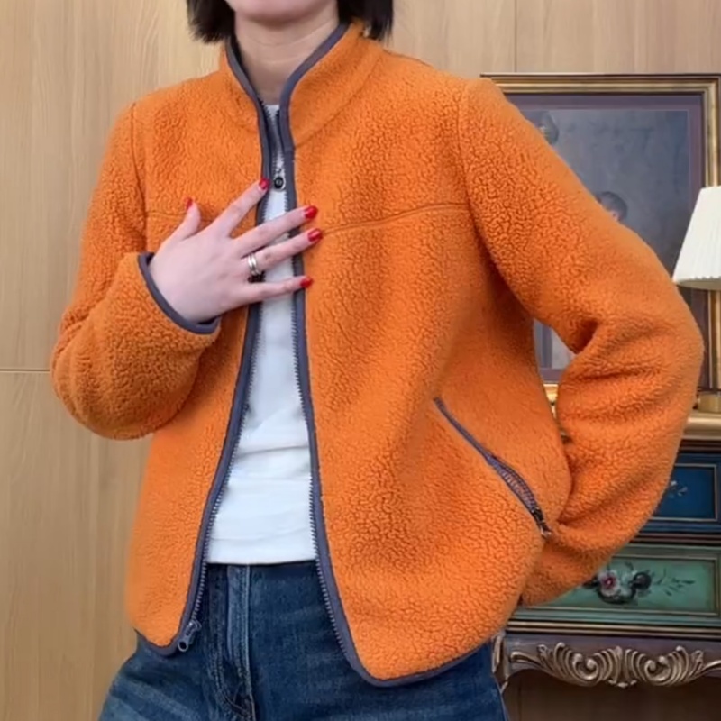 【心想柿橙】城市轻户外撞色摇粒绒休闲外套LK2508311