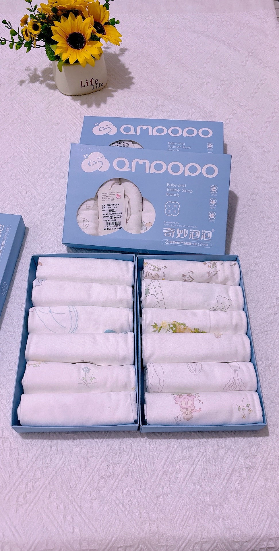 奇妙泡泡尿布宝宝纯棉尿片新生婴儿尿介子纯棉吸水尿布（送绑带）